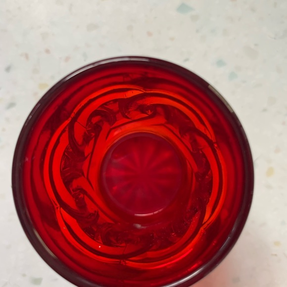 Vintage Red Glass Viking Shot Glass - Picture 3 of 4